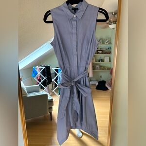 Who What Wear blue and white midi dress size small.